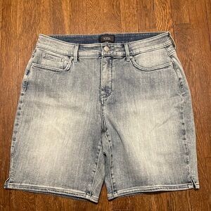 NYDJ Ella Side Slit Denim Shorts Size 14